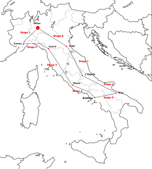 Giro d'Italia 1914 Map